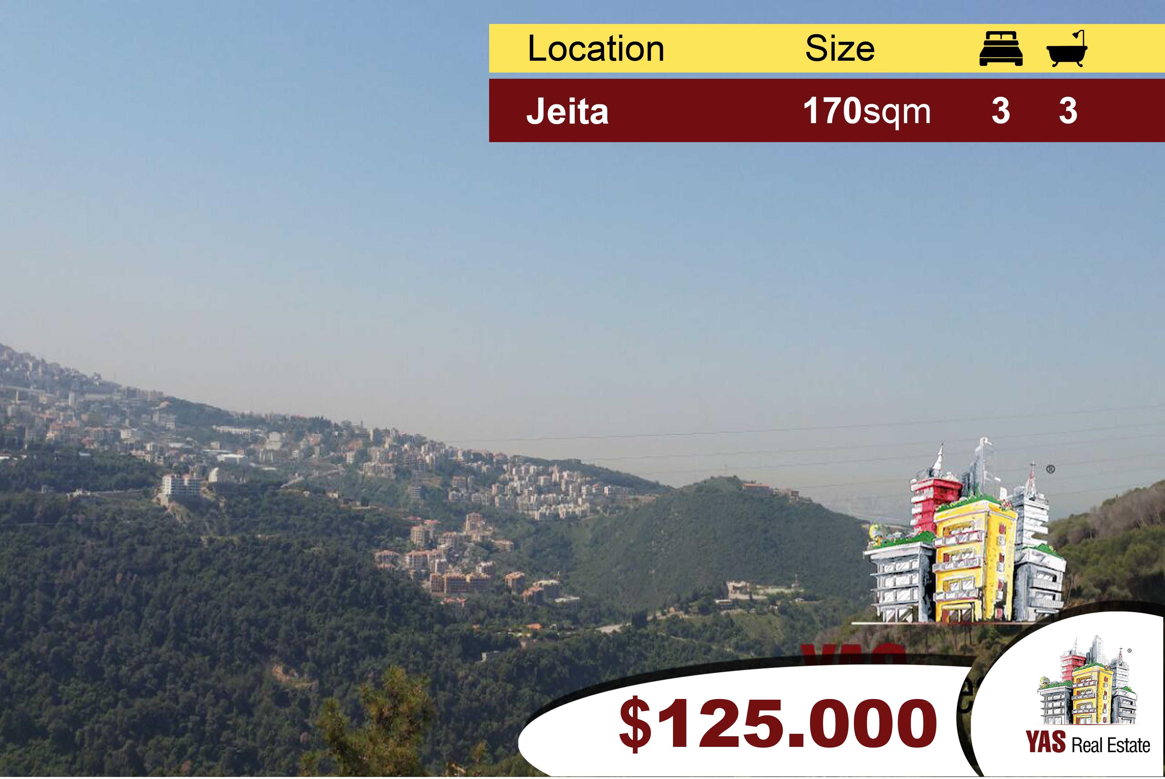 Jeita 170m2 | Impressive View | Partly furnished | Catch |