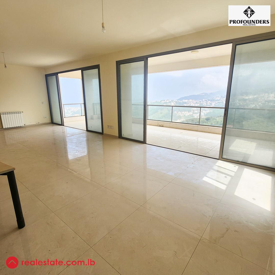 Duplex with Sea & Mountain View for Sale in Qornet El Hamra